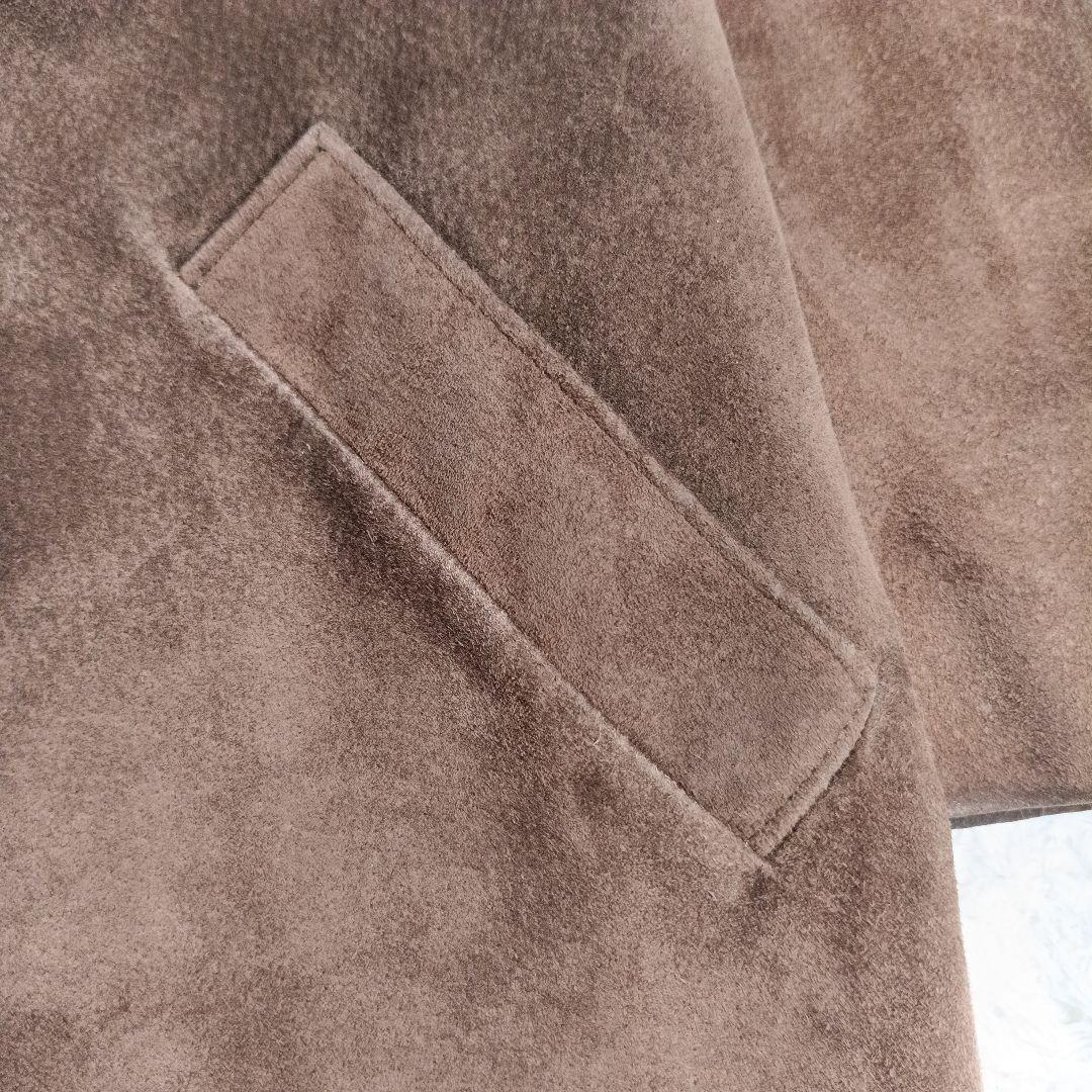 希少　アニエスベースペシャル　豚革スエード　ロングコート　ダークブラウン　2