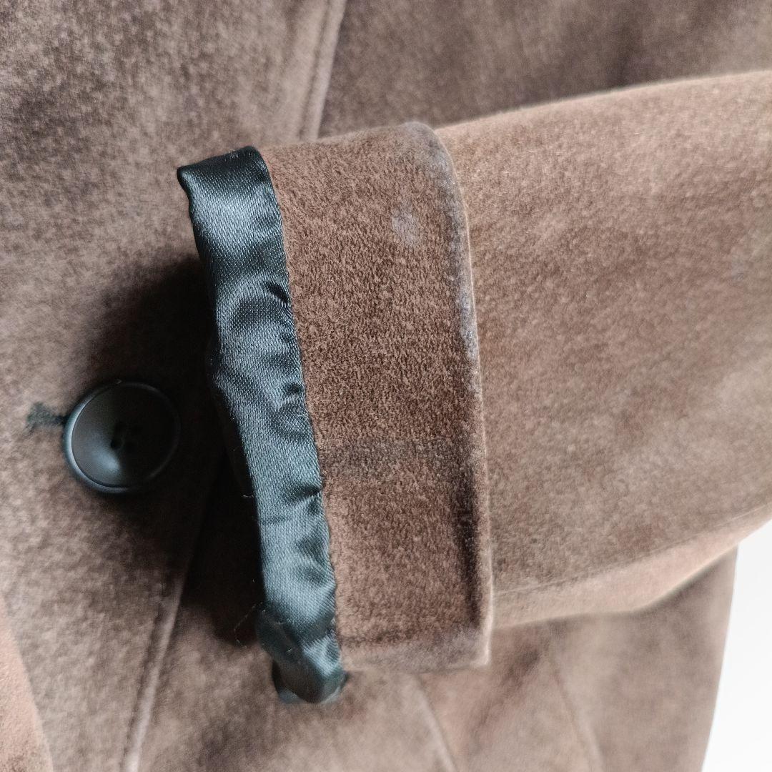 希少　アニエスベースペシャル　豚革スエード　ロングコート　ダークブラウン　2