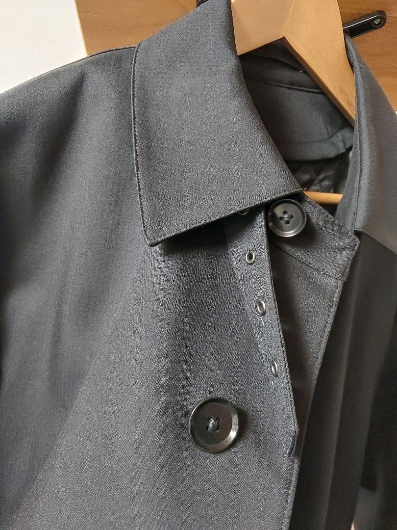 美品　EDIFICE　エディフィス　ブラック トレンチコートロング黒