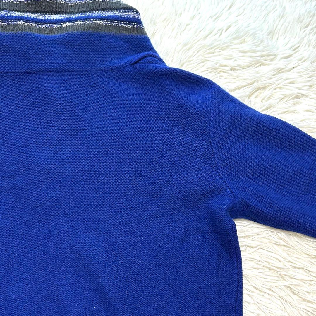 希少　ジョルジオアルマーニ　カーディガン　52 ブルー系　ジップアップ　ニット