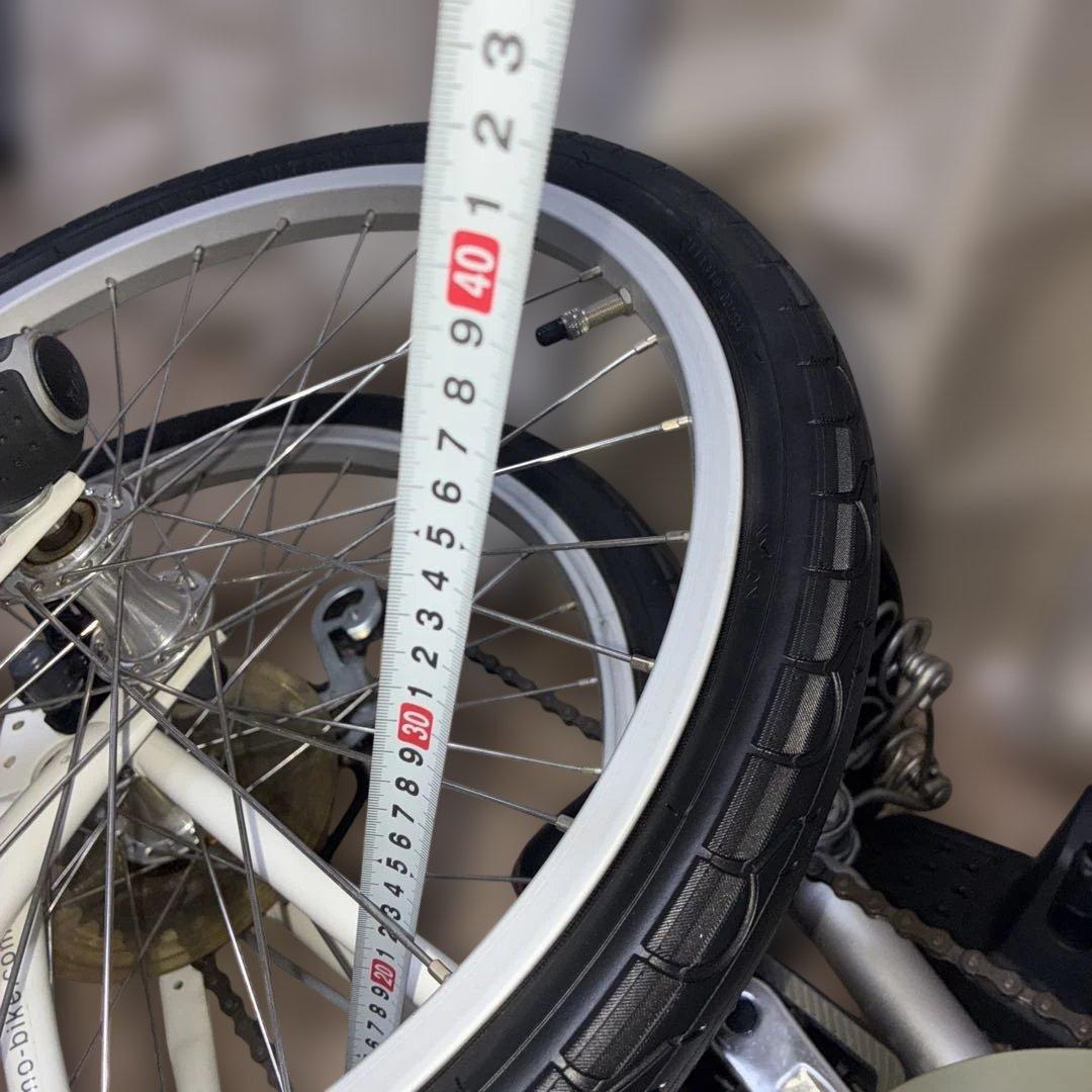 DAHONホワイト折りたたみ自転車20inch ブリヂストン空気入れ付き［美品］