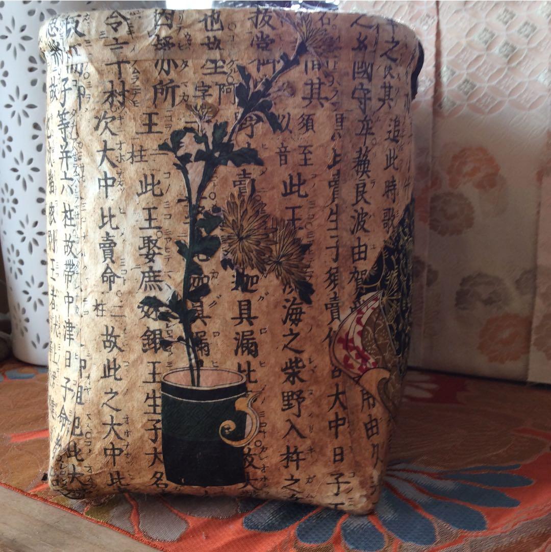 竹製手付き浮世絵かご