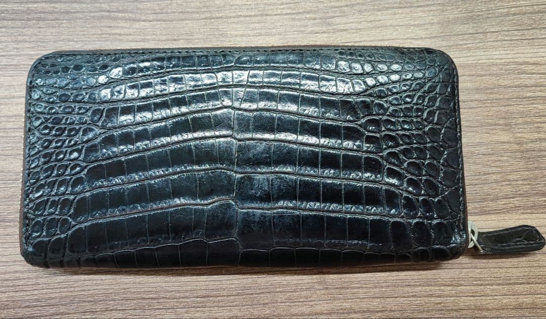 腹センター 1枚皮 クロコダイル 長財布