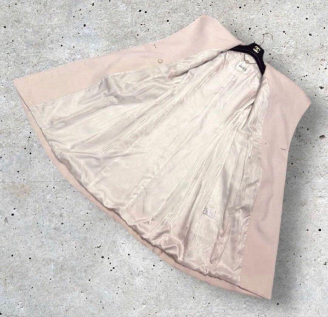 ROPE カシミヤ10%ブレンド　女優襟　ラップ　ガウン　腰ベルト　ロングコート