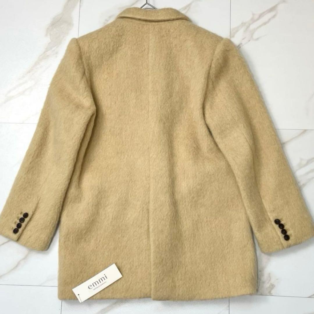 【新品タグ付き 24aw】エミ シャギーテーラードジャケットコート ベージュ 1