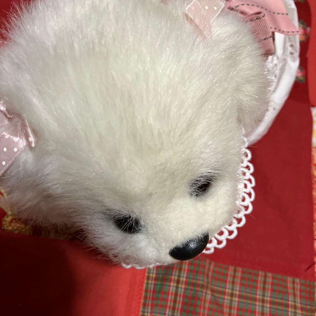 ぬいぐるみ犬　マルチーズ　リアル　白い犬　レトロぬいぐるみ