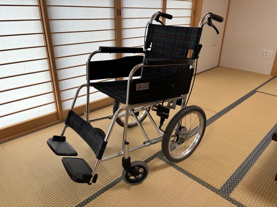 MiKi 介助用車椅子 チェック柄