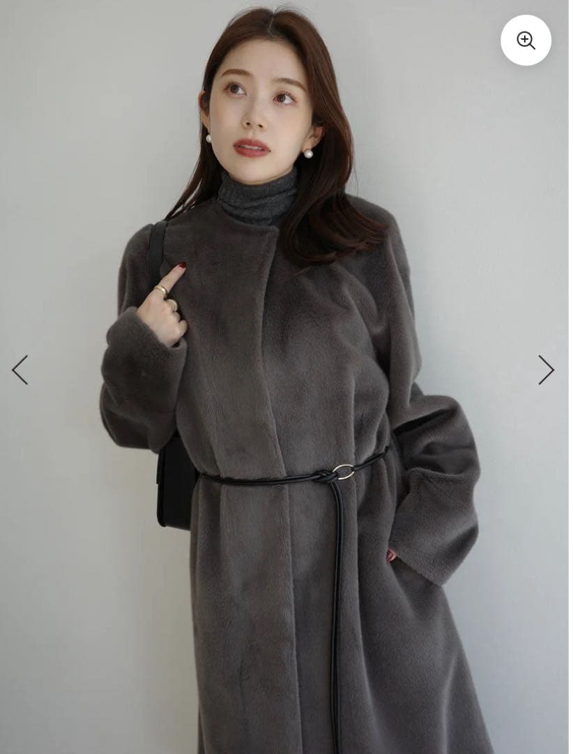 anuans ECOPELノーカラーファーコート【新品タグ付き✨】
