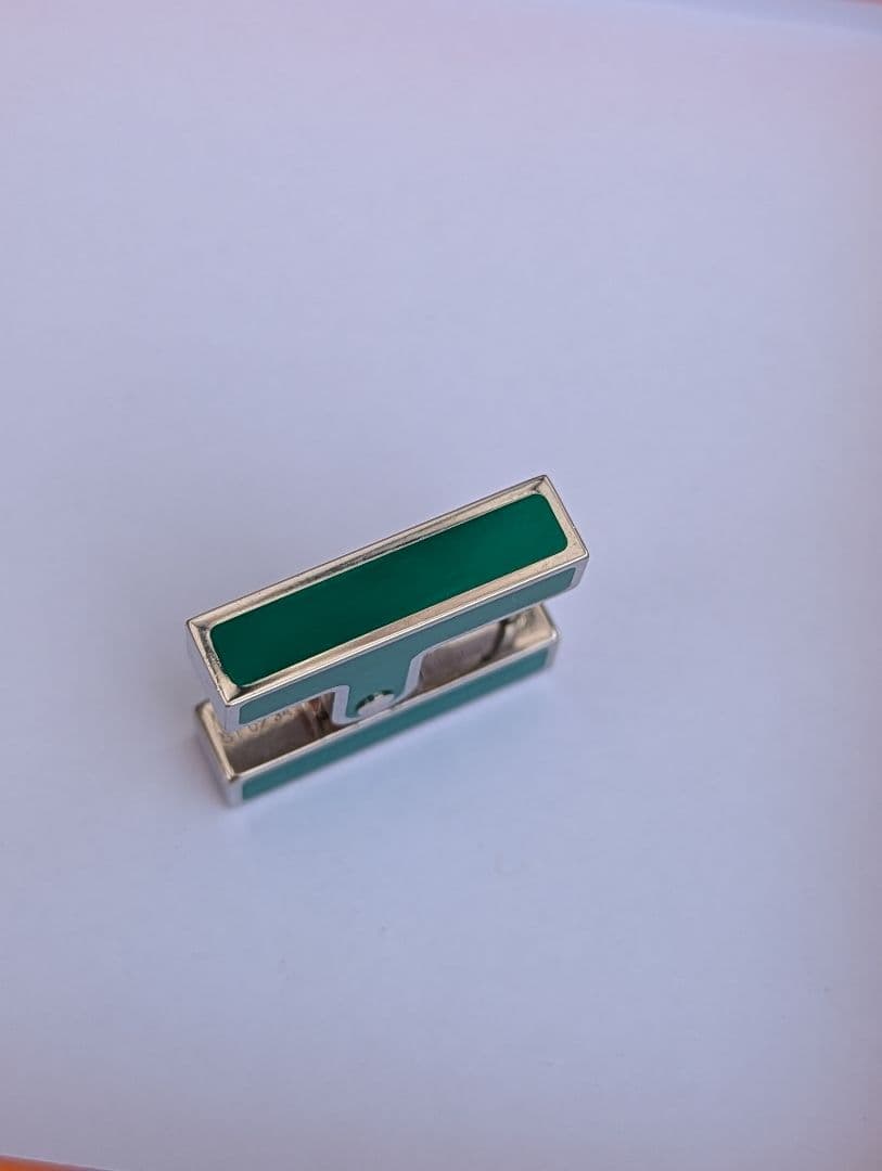 エルメス Hバスキュール 片耳ピアス グリーン 箱付き 美品