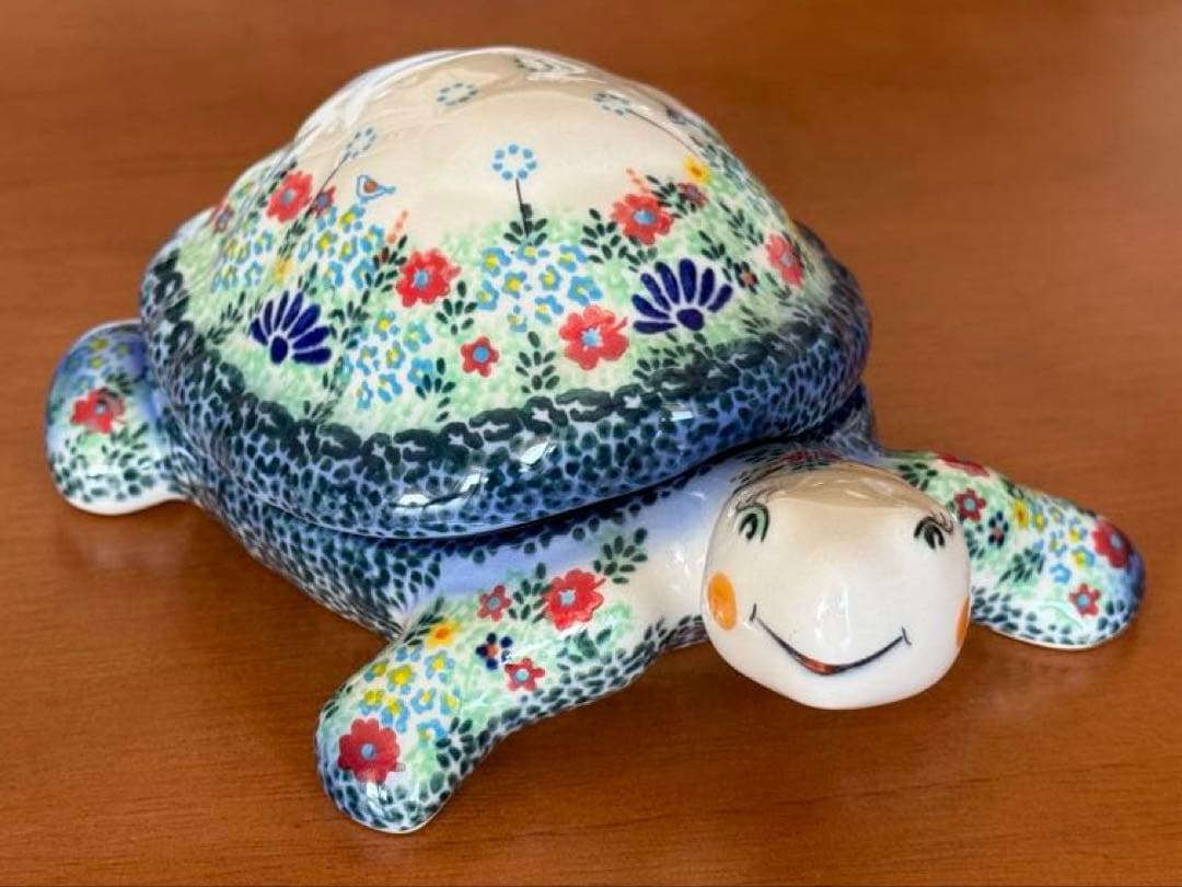 ポーランド陶器　ガリア社　カメの小物入れ