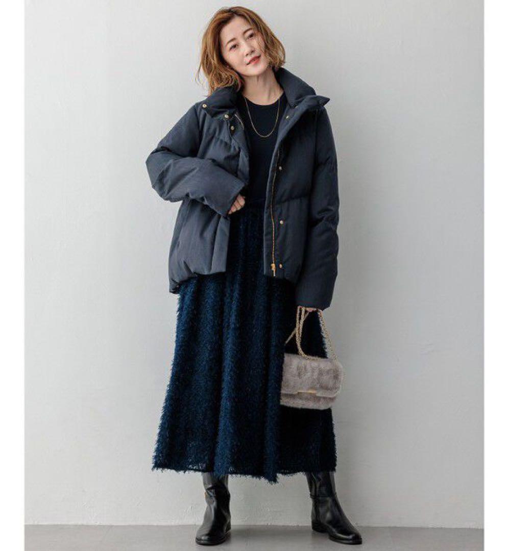 新品✨23区 24AW 滝沢真紀子さん着用ニットコンビワンピース 40ネイビー