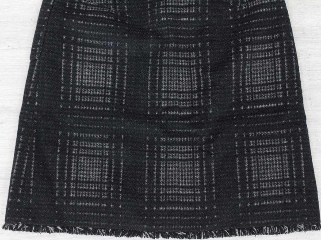 ▲美品 CHANEL/シャネル ツイード タイトスカート チェック Wファスナー