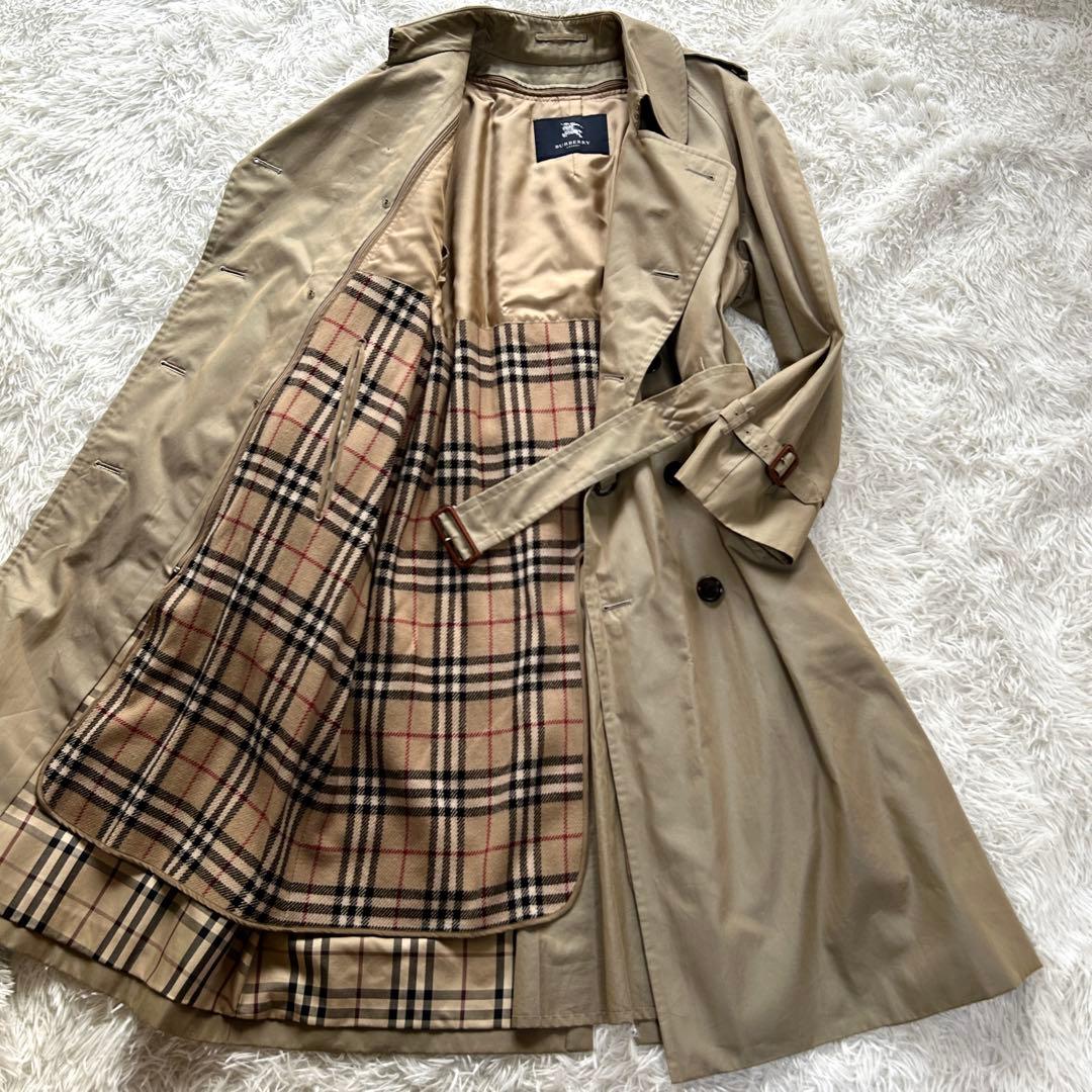 【美品】バーバリーロンドン　トレンチコート　カシミヤライナー　ベージュ　M相当