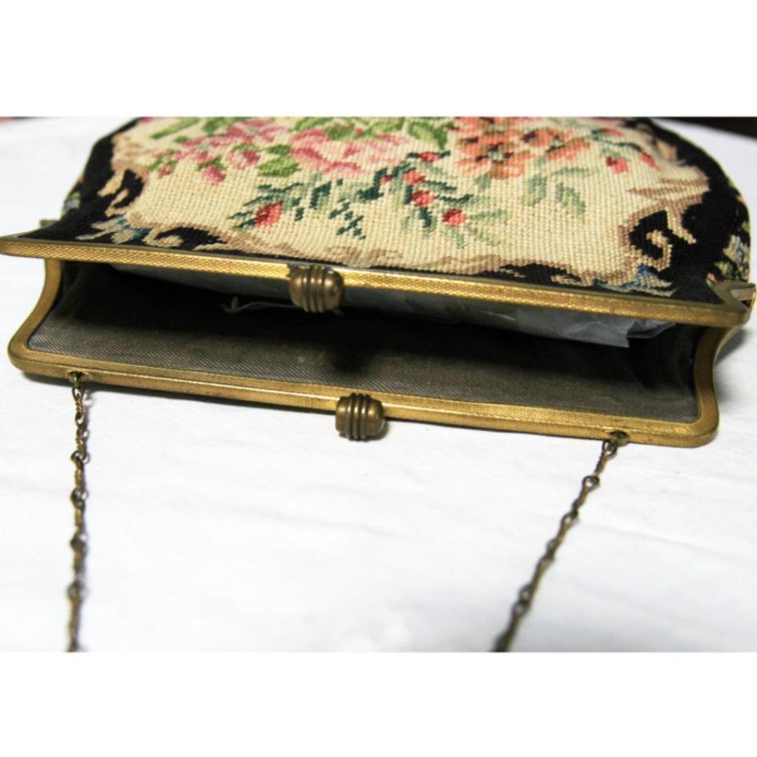 プチポワン アンティーク バッグ シルク