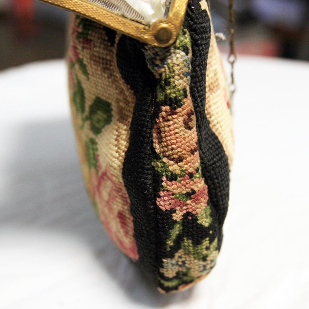 プチポワン アンティーク バッグ シルク