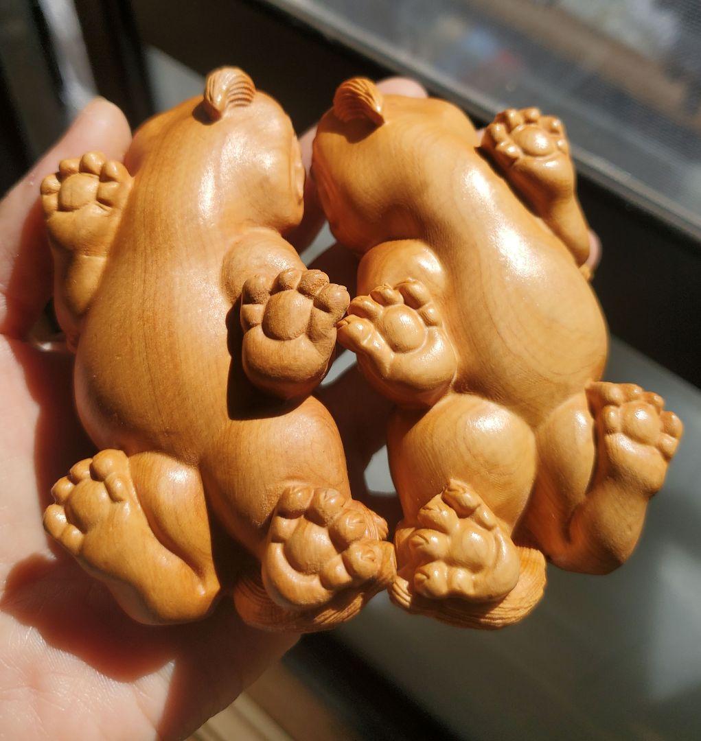 崖柏木 貔貅ちゃん親ペア