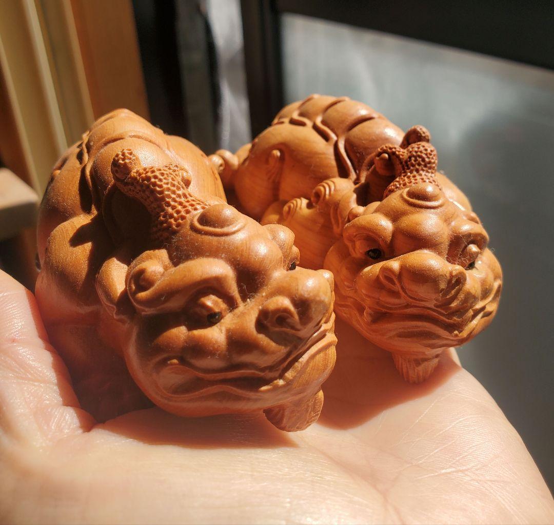 崖柏木 貔貅ちゃん親ペア