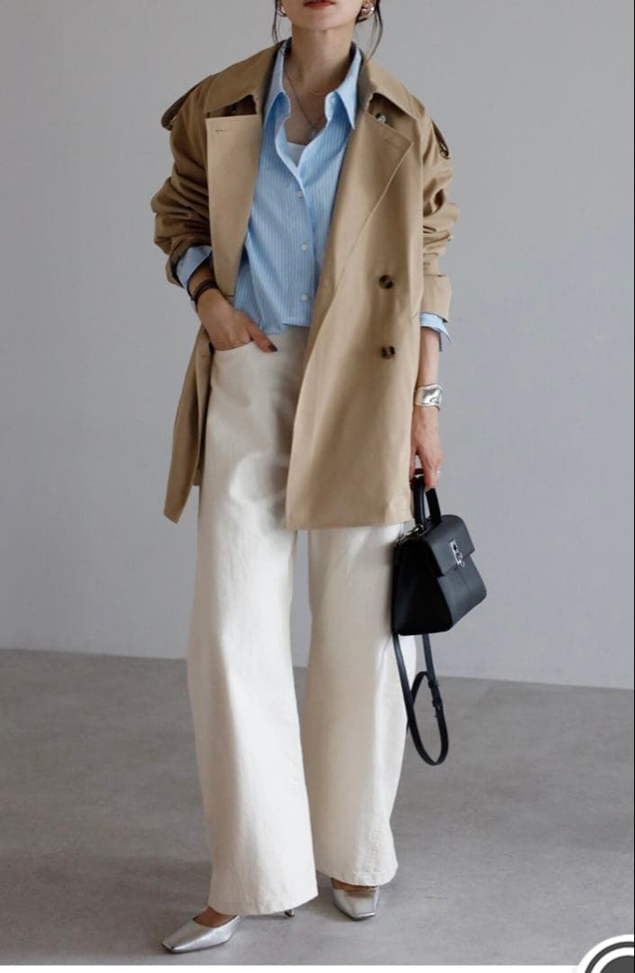 Bonjour sagan【新品】ベルト付きミドル丈トレンチコート