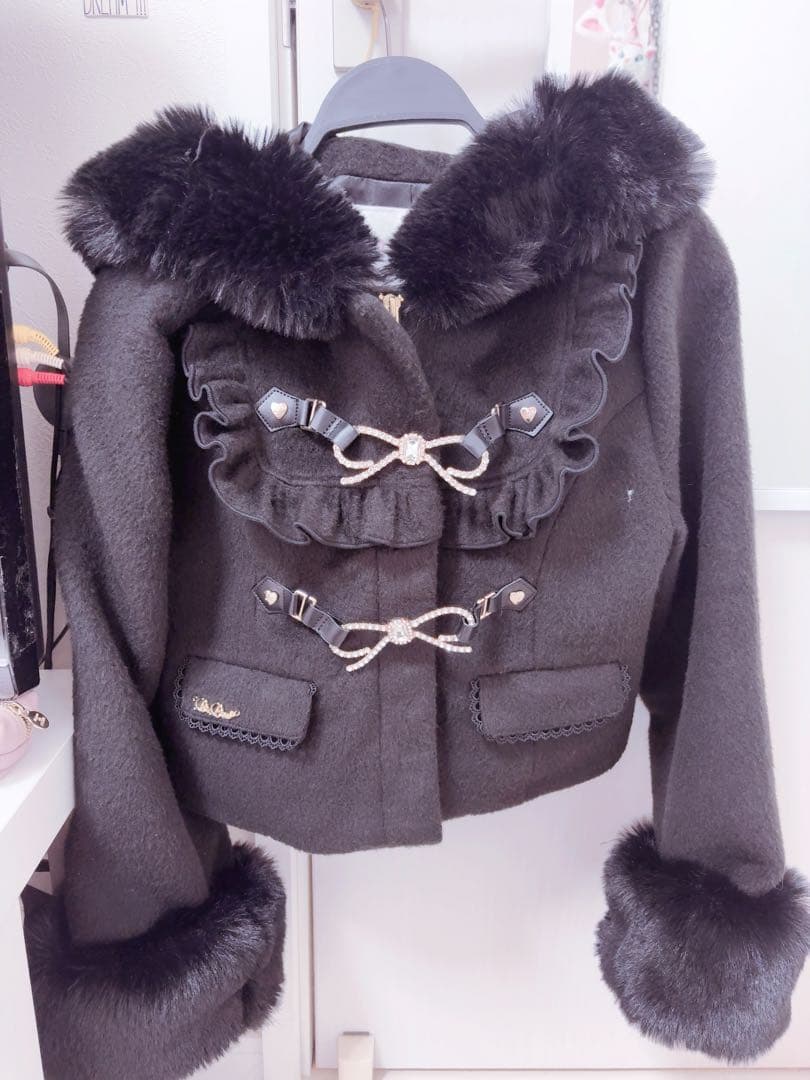 LIZLISA ビジューリボンショートフードコート♥