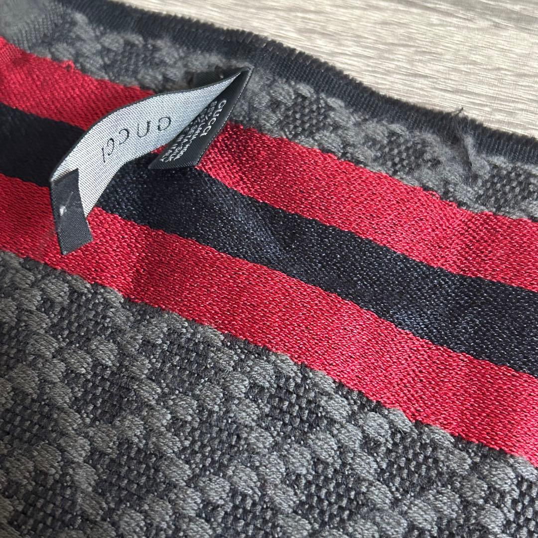 高級✨️ GUCCI マフラー ラナウール セタシルク イタリア製 モノトーン