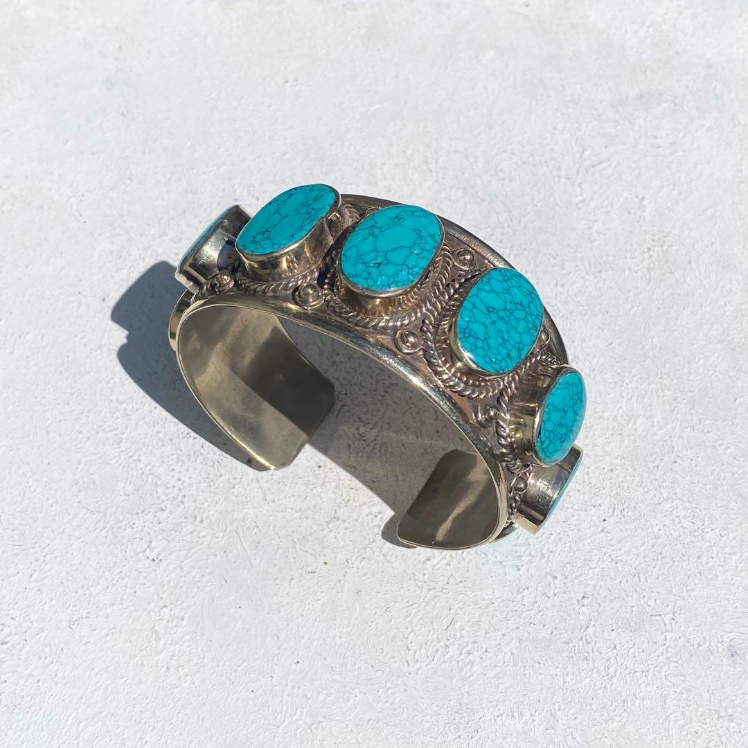 のぶ　ターコイズストーン シルバーバングル　VINTAGE silver