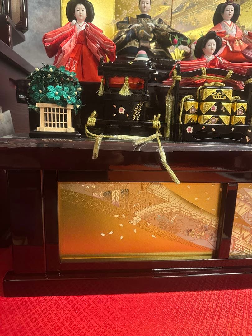 高級 七段飾り 雛人形セット 本仕立て衣装 金屏風付き 新品未使用 展示品