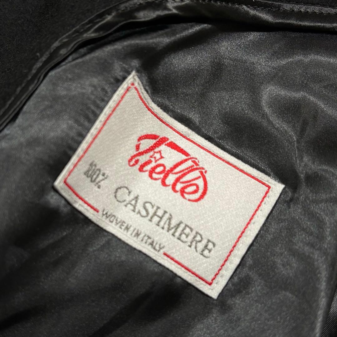 イタリア製カシミヤ100% ステンカラーコート　ブラック　Mサイズ　日本製