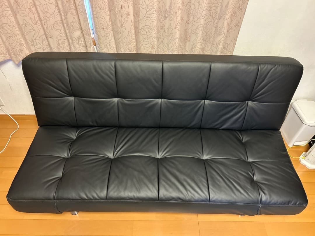 【美品】ニトリ ソファベッド Nシールド マークスAM BK｜合皮｜傷に強い
