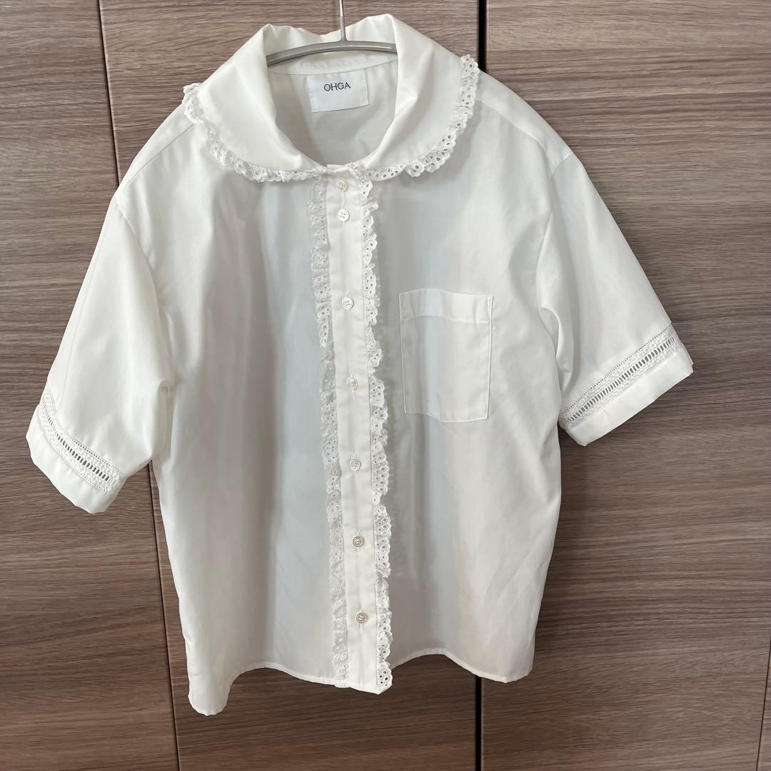 OHGAオーガPURE LACE半袖シャツブラウス
