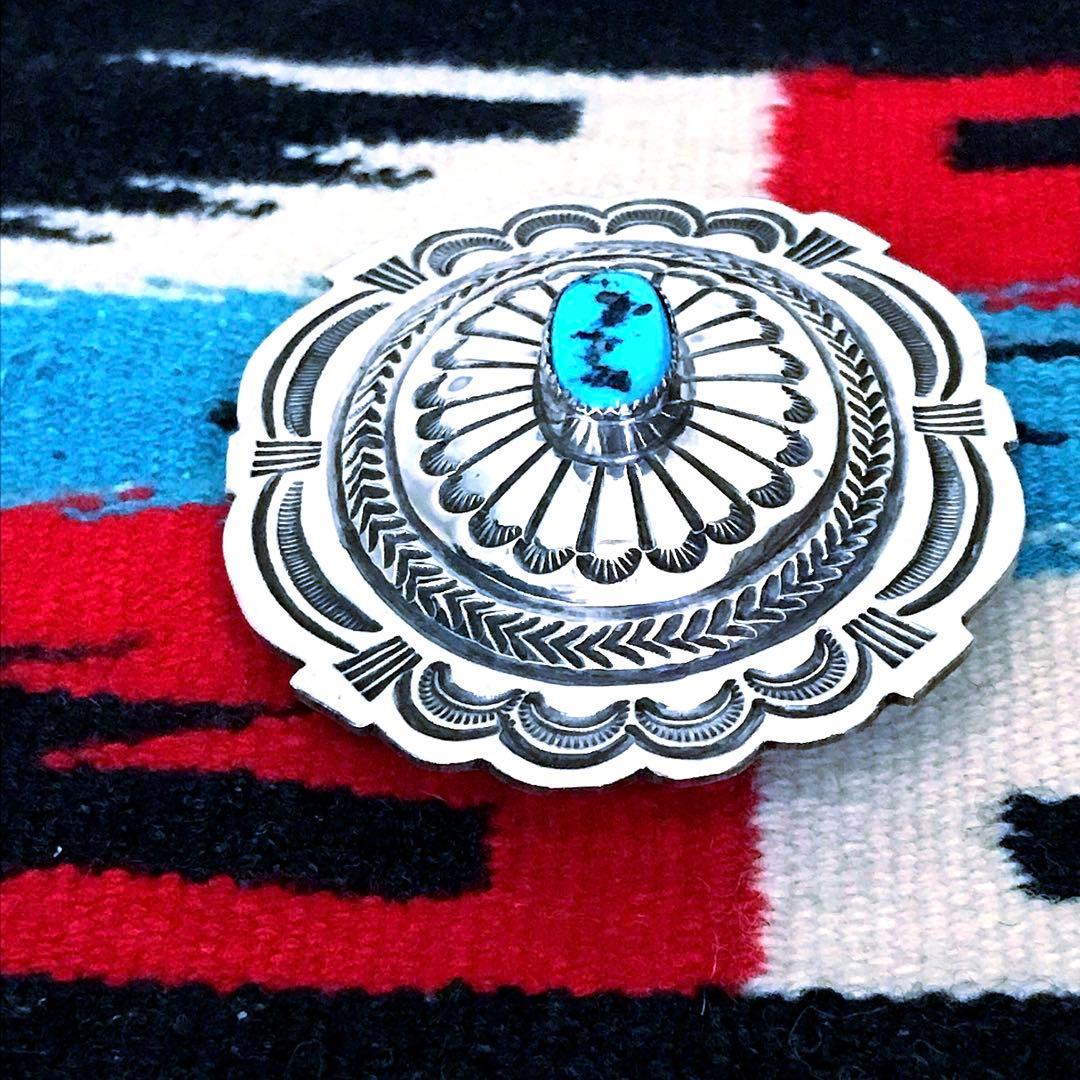 Indian Jewelry ターコイズ　　　　　　シルバー　バックル　C. B
