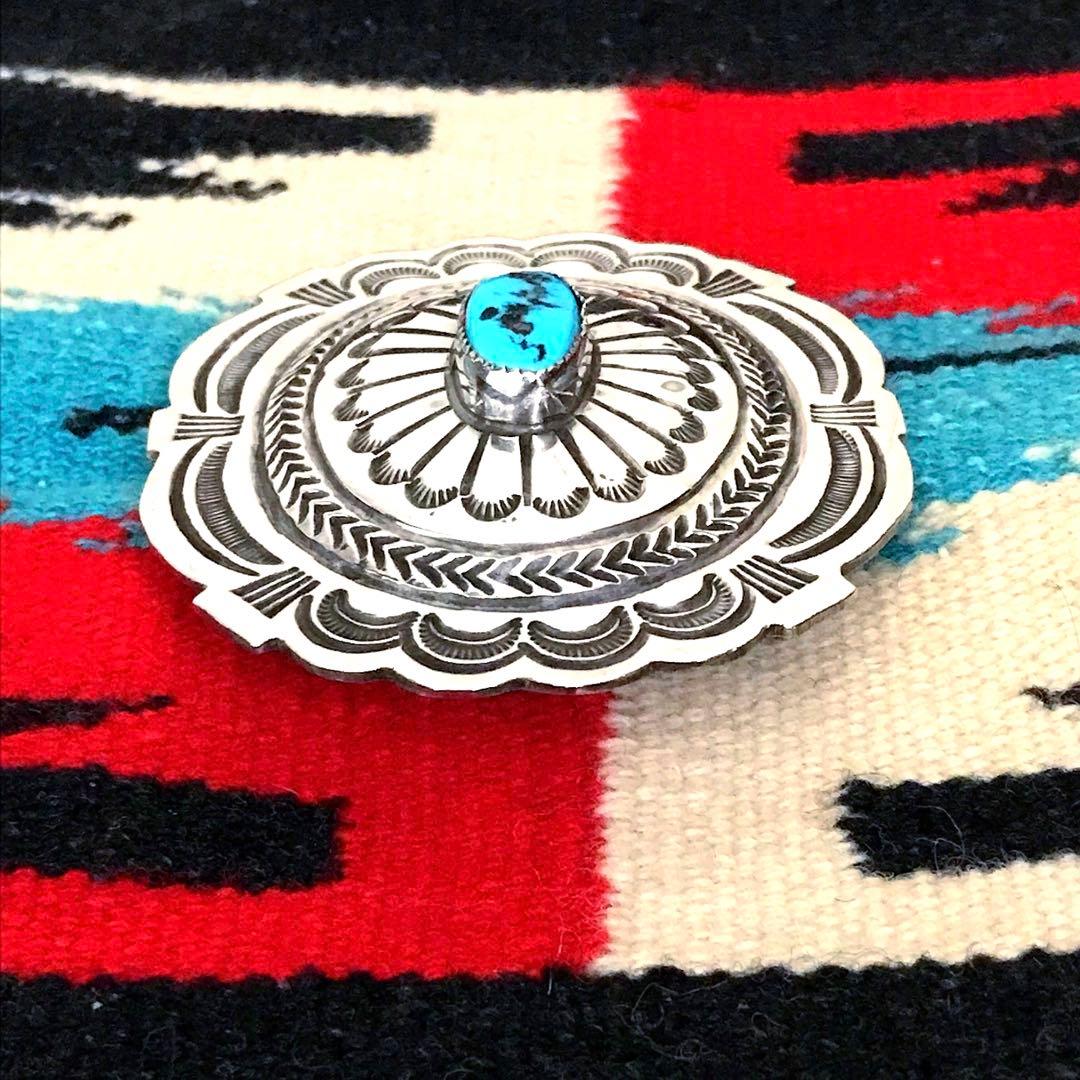 Indian Jewelry ターコイズ　　　　　　シルバー　バックル　C. B