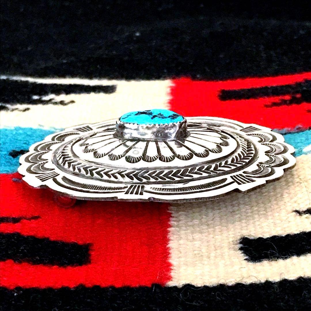 Indian Jewelry ターコイズ　　　　　　シルバー　バックル　C. B