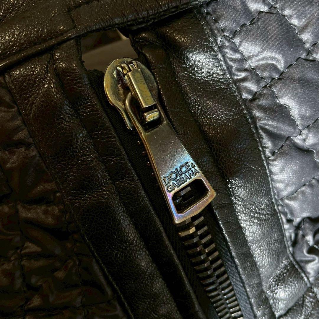 ①ドルチェ&ガッバーナ シングルライダース キルティング ブラック レディース