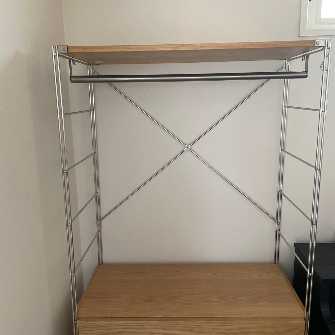 無印良品　ステンレスユニットシェルフ　ワイド大　オーク材