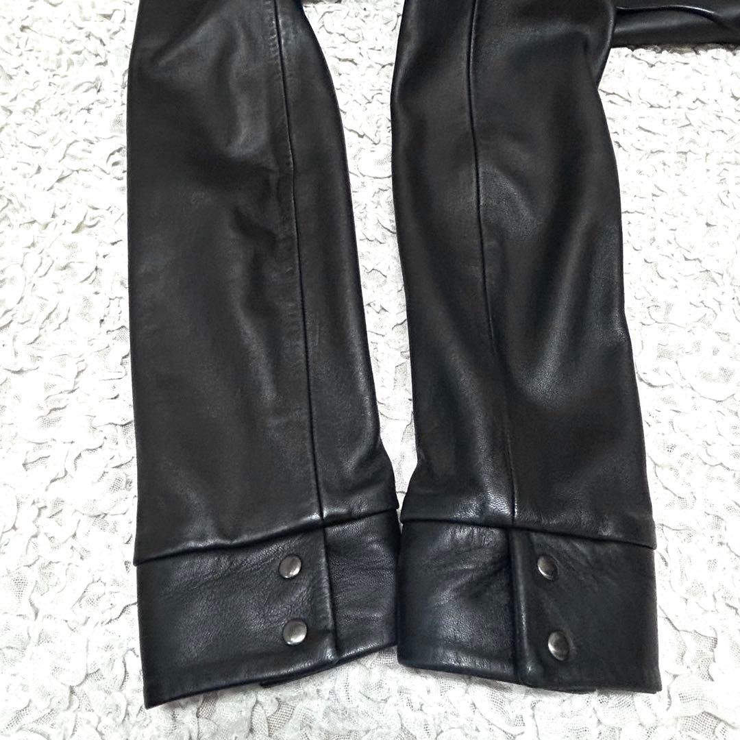 美品 コントワーデコトニエ レザージャケット シルバーボタン ラム ノーカラー