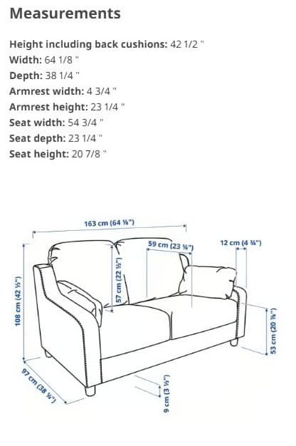 IKEA VINLIDEN ライトブルー カジュアル ソファ 2人掛けソファー