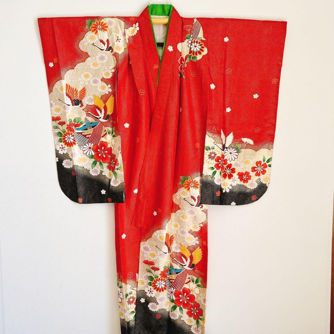 七五三　7歳女の子 　セット　小物セット　正絹袋帯 蝶　5484