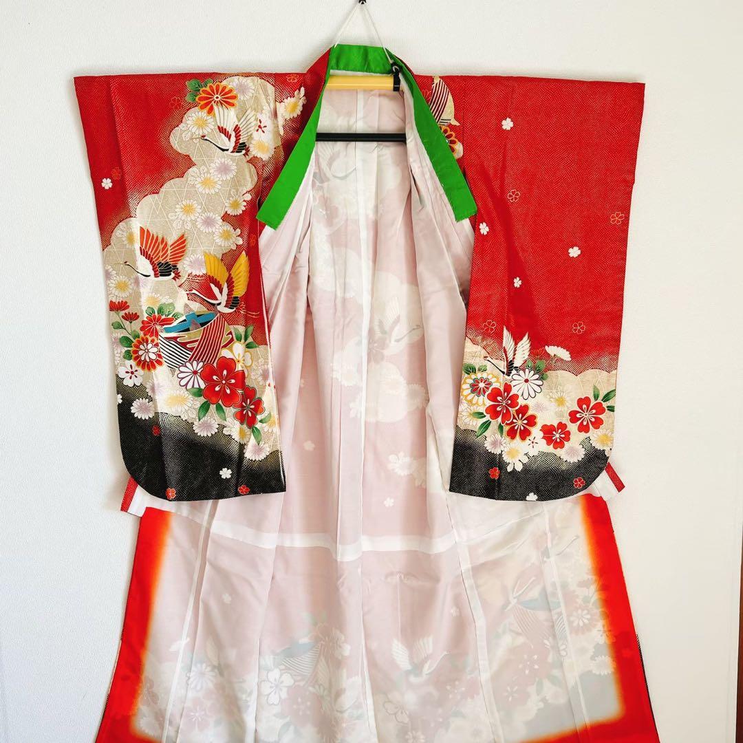 七五三　7歳女の子 　セット　小物セット　正絹袋帯 蝶　5484