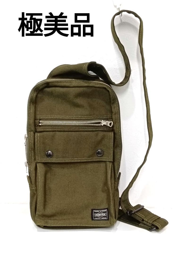 【極美品】PORTER ボディバッグ オリーブ
