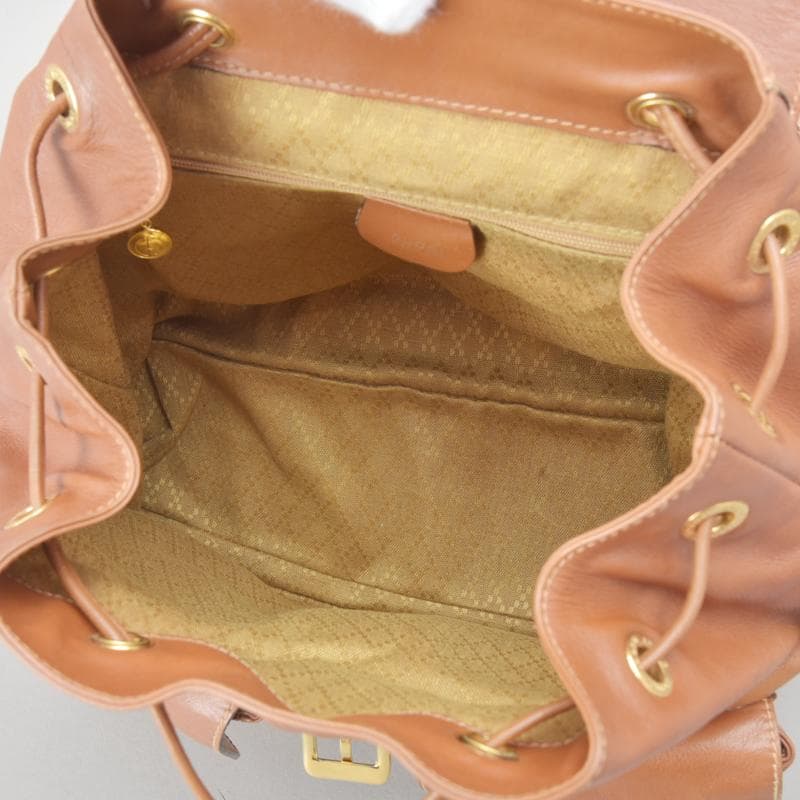 美品◇GUCCI グッチ バンブー リュックサック 本革 レザー ブラウン 鞄
