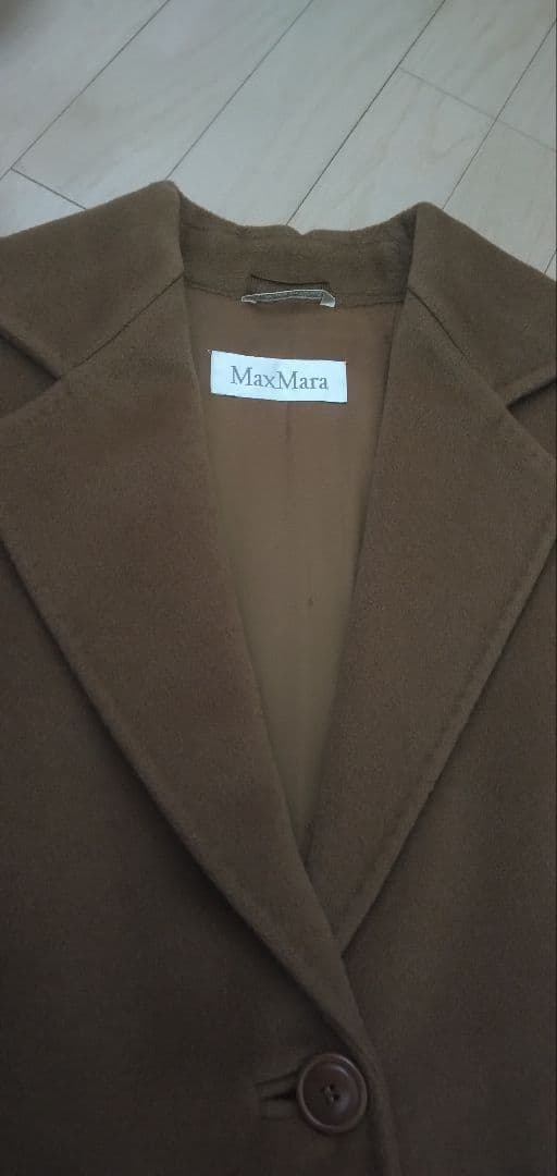 【値下げ】白タグ＊MaxMara＊カシミヤ混　１釦チェスターロングコート３６