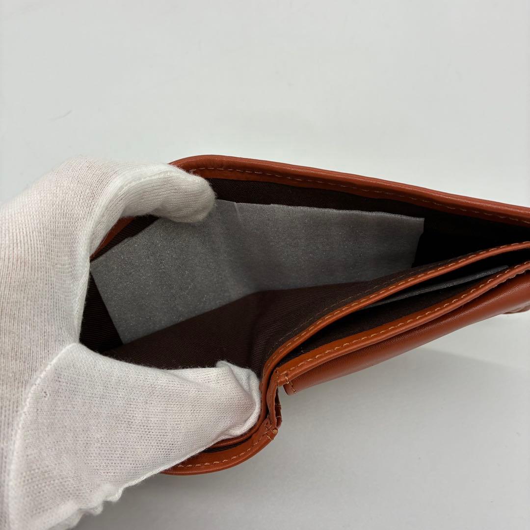 未使用■トライオン　二つ折り財布　小銭入れ付 パッチワーク　マルチカラー　レザー