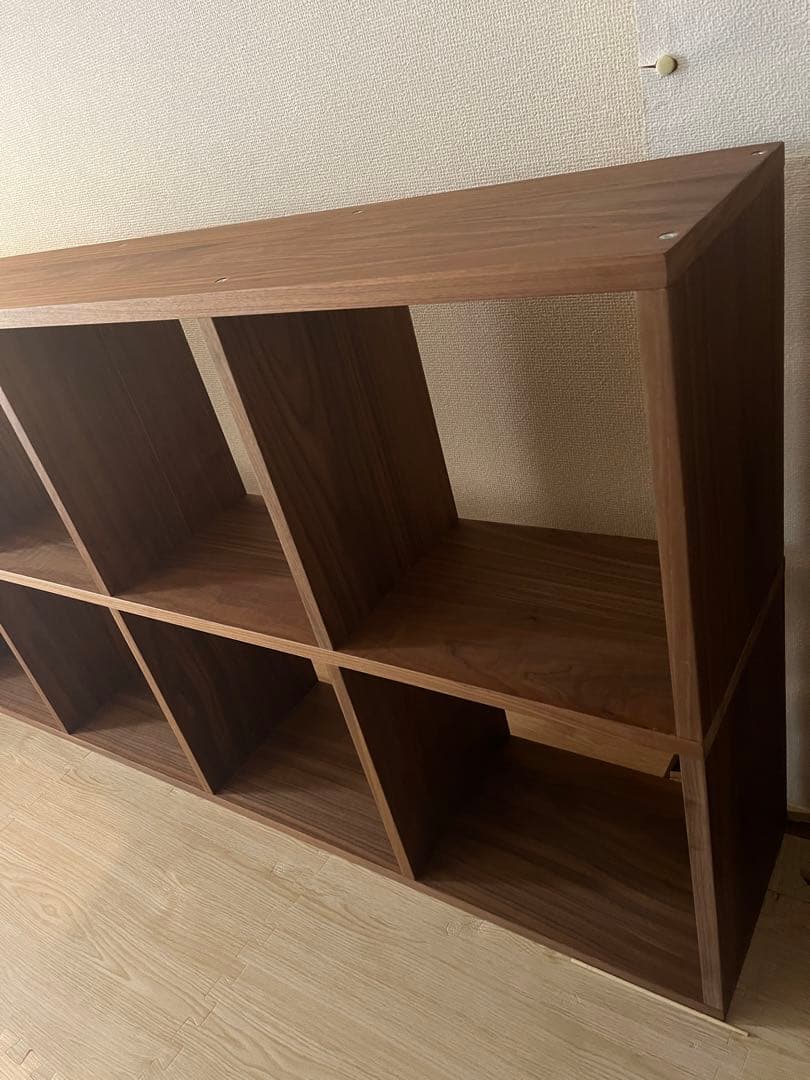 【くまみ】無印良品　スタッキングシェルフ　５段×２列　ウォールナット材