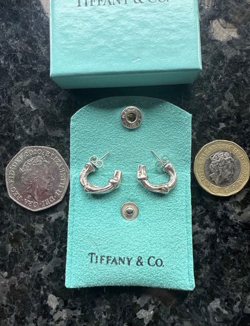 a*u様 Tiffany バンブーピアス　スモール　片耳　ヴィンテージ　ポーチと