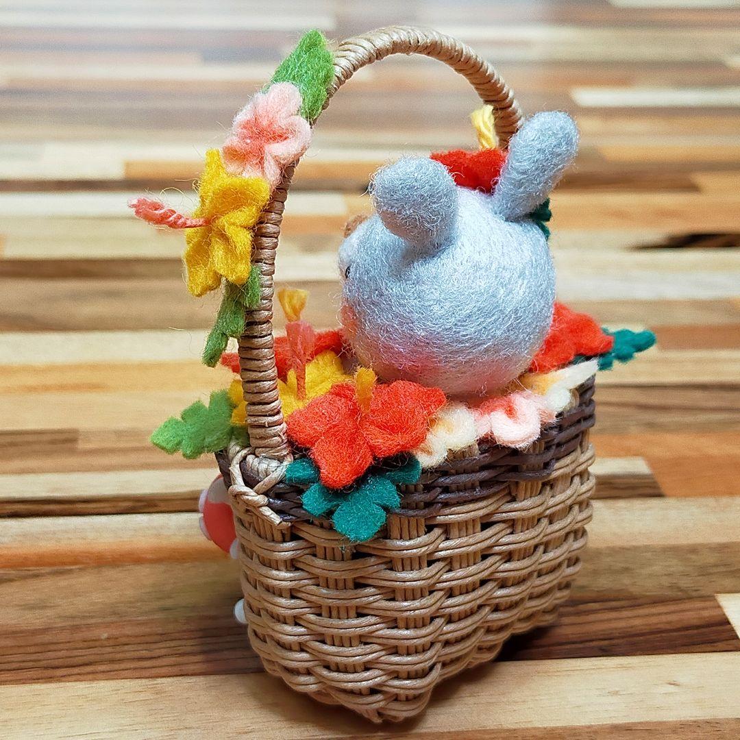 ✿お値下げ中✿羊毛フェルト✿うさぎちゃん✿フェルトフラワー✿ハイビスカス✿かめ✿