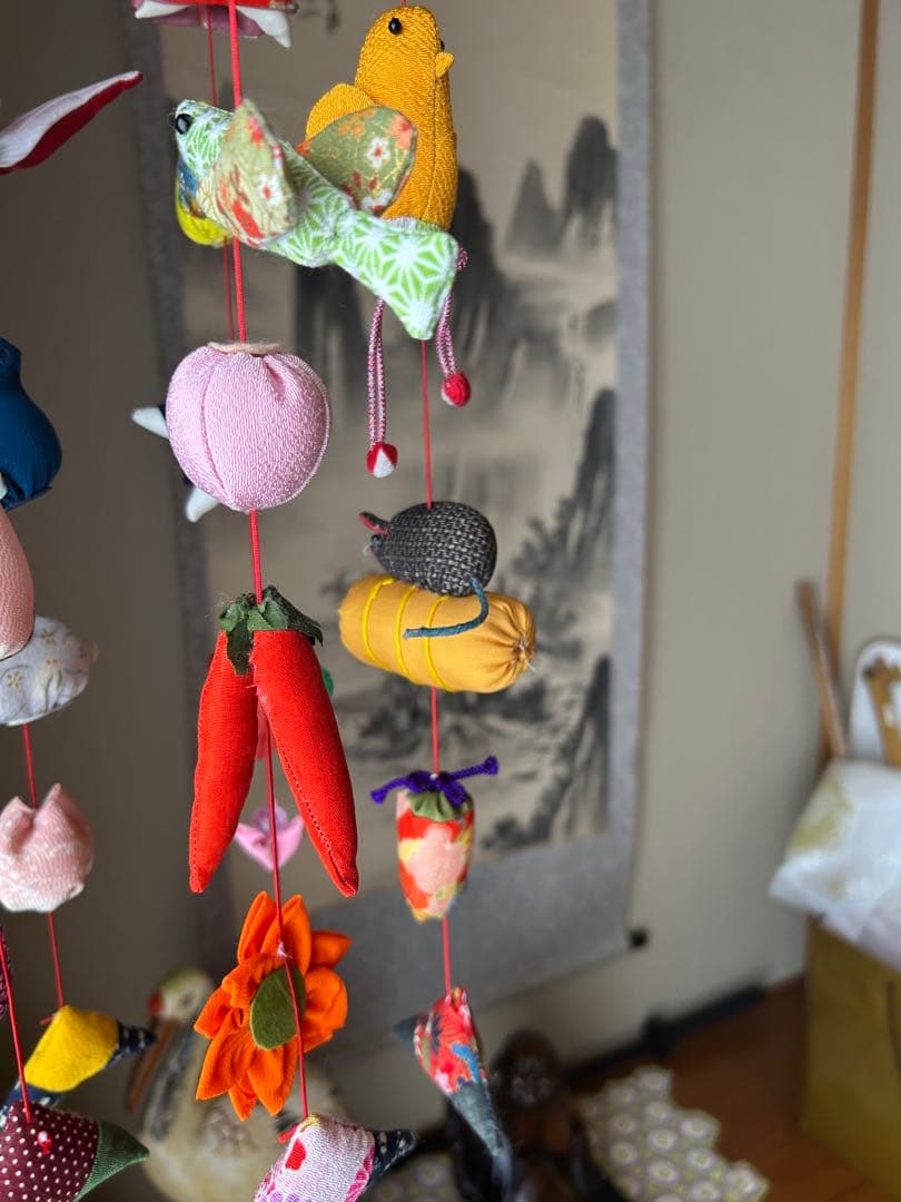 雛祭り 吊るし飾り 布製人形　吊り雛　ハンドメイド