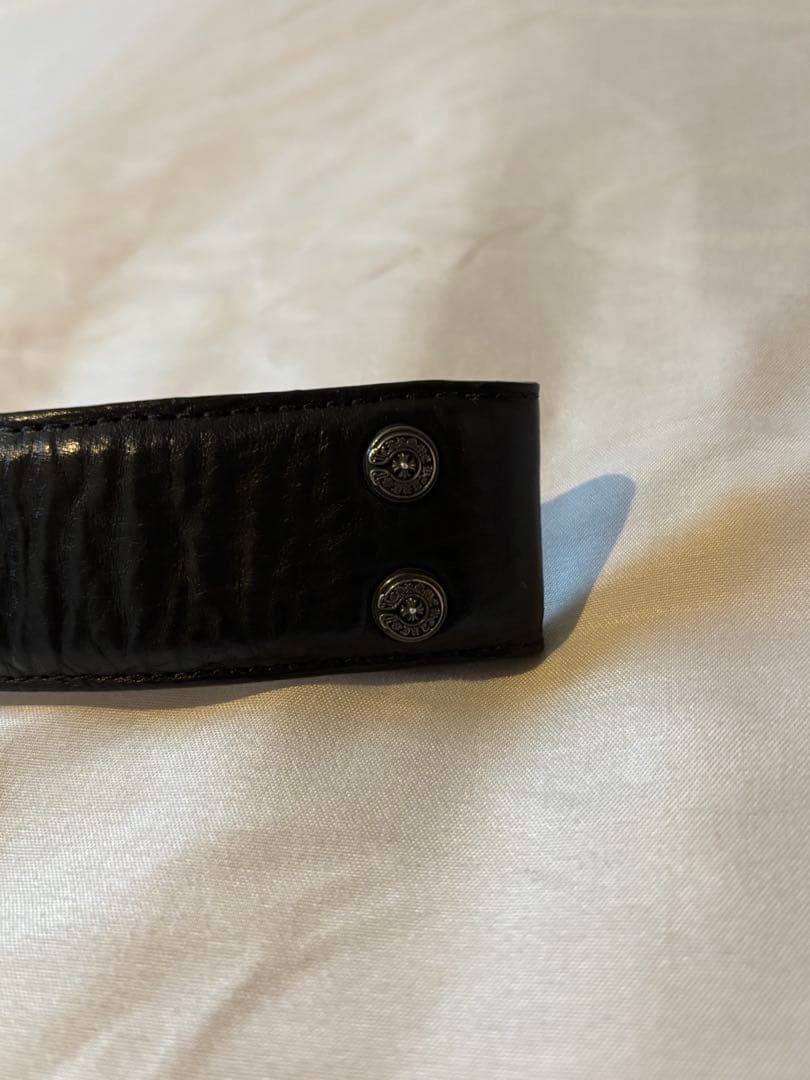 CHROME HEARTS レザーベルト CHロゴ バックル シルバー925