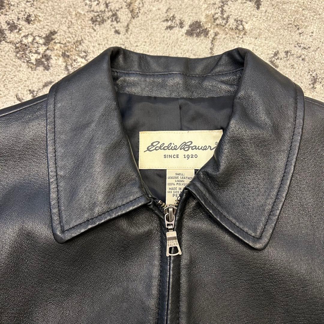 美品　90s EDDIE BAUER single leather jacket