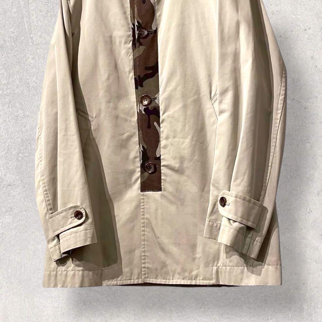 希少rare AD2011 コムデギャルソンオム 迷彩 ステンカラーコート 切替