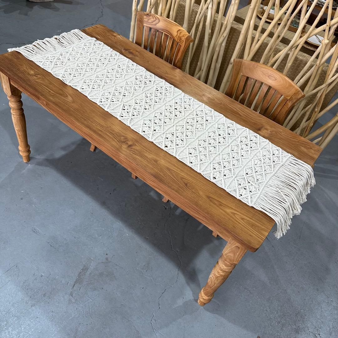 【訳あり】バリ島マクラメテーブルランナー約175cm 通常27,500円が